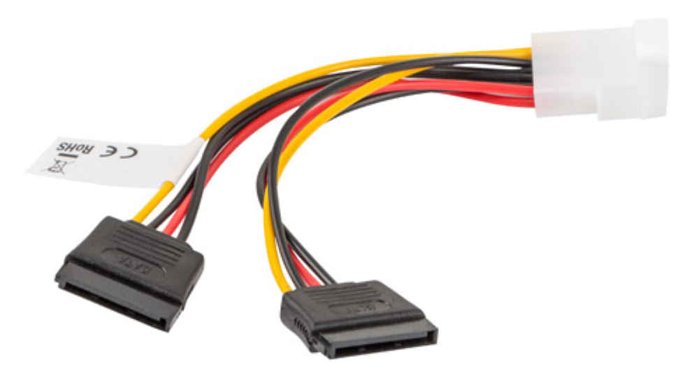 CABLE LANBERG ALIMENTACION MOLEX MACHO A 2X SATA HEMBRA 15 CM - detalle