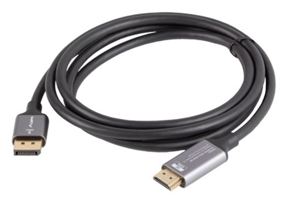 CABLE LANBERG DISPLAYPORT A HDMI 4K MACHO/MACHO 1.8M NEGRO -PLATA - detalle