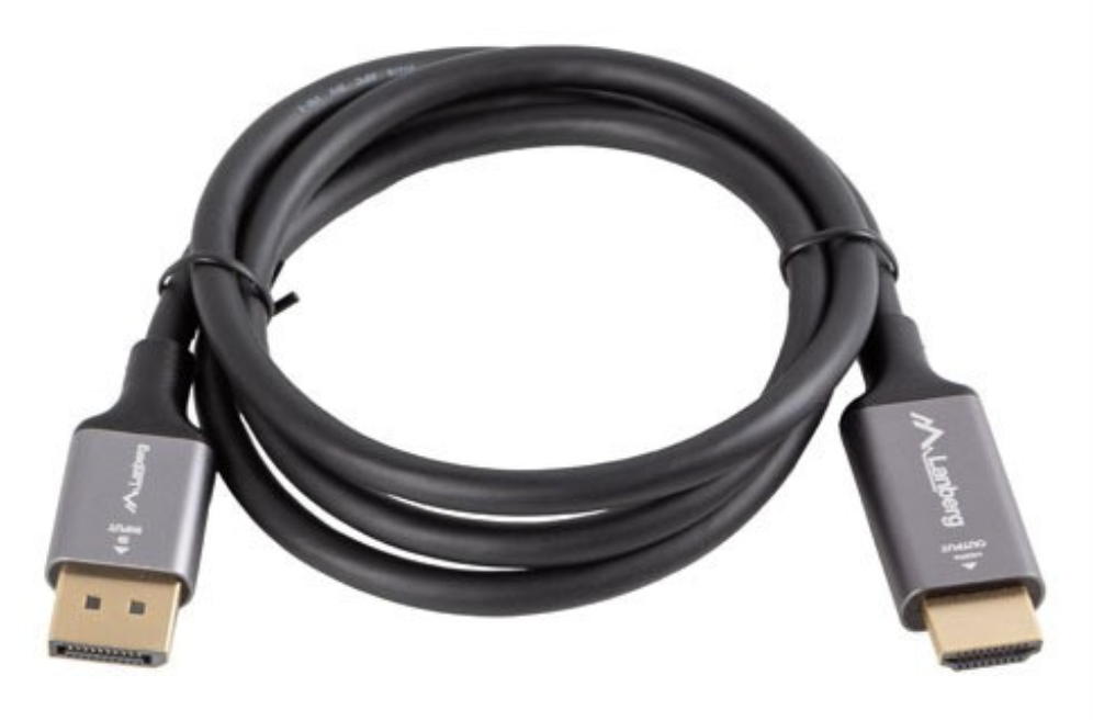 CABLE LANBERG DISPLAYPORT A HDMI 4K MACHO/MACHO 1M NEGRO -PLATA - detalle