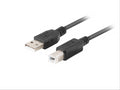 Lanberg CA-USBA-15CU-0010-BK cable USB USB 2.0 1 m USB B Negro