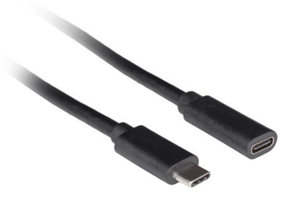 CABLE LANBERG USB-C 3.1 MACHO/HEMBRA 1.5M NEGRO - detalle