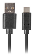 CABLE LANBERG USB C MACHO A USB A 2.0 MACHO 3M QC 3.0 NEGRO