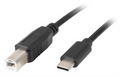 CABLE LANBERG USB C MACHO A USB B 2.0 MACHO 3M NEGRO