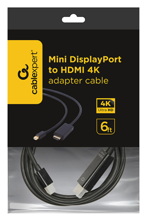 CABLE MINI DISPLAYPORT A HDMI 4K GEMBIRD, 1,8 M - detalle