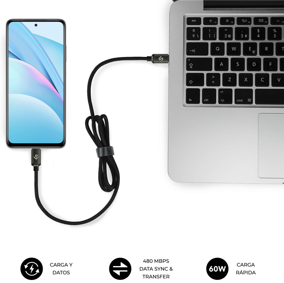 CABLE OPTIMUS 60W C-C 1M BLACK - detalle