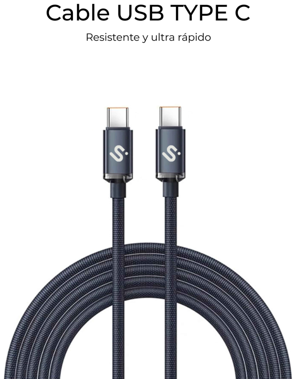 CABLE OPTIMUS 60W C-C 1M BLACK - detalle