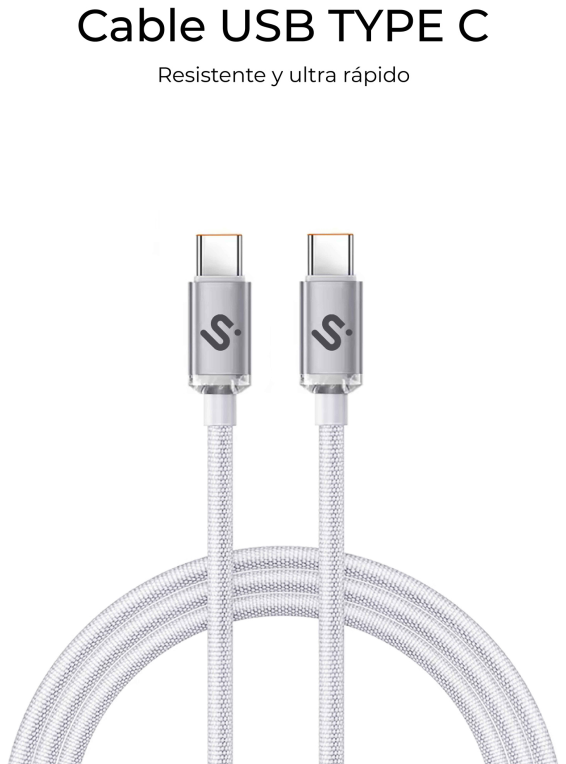 CABLE OPTIMUS 60W C-C 1M WHITE - detalle