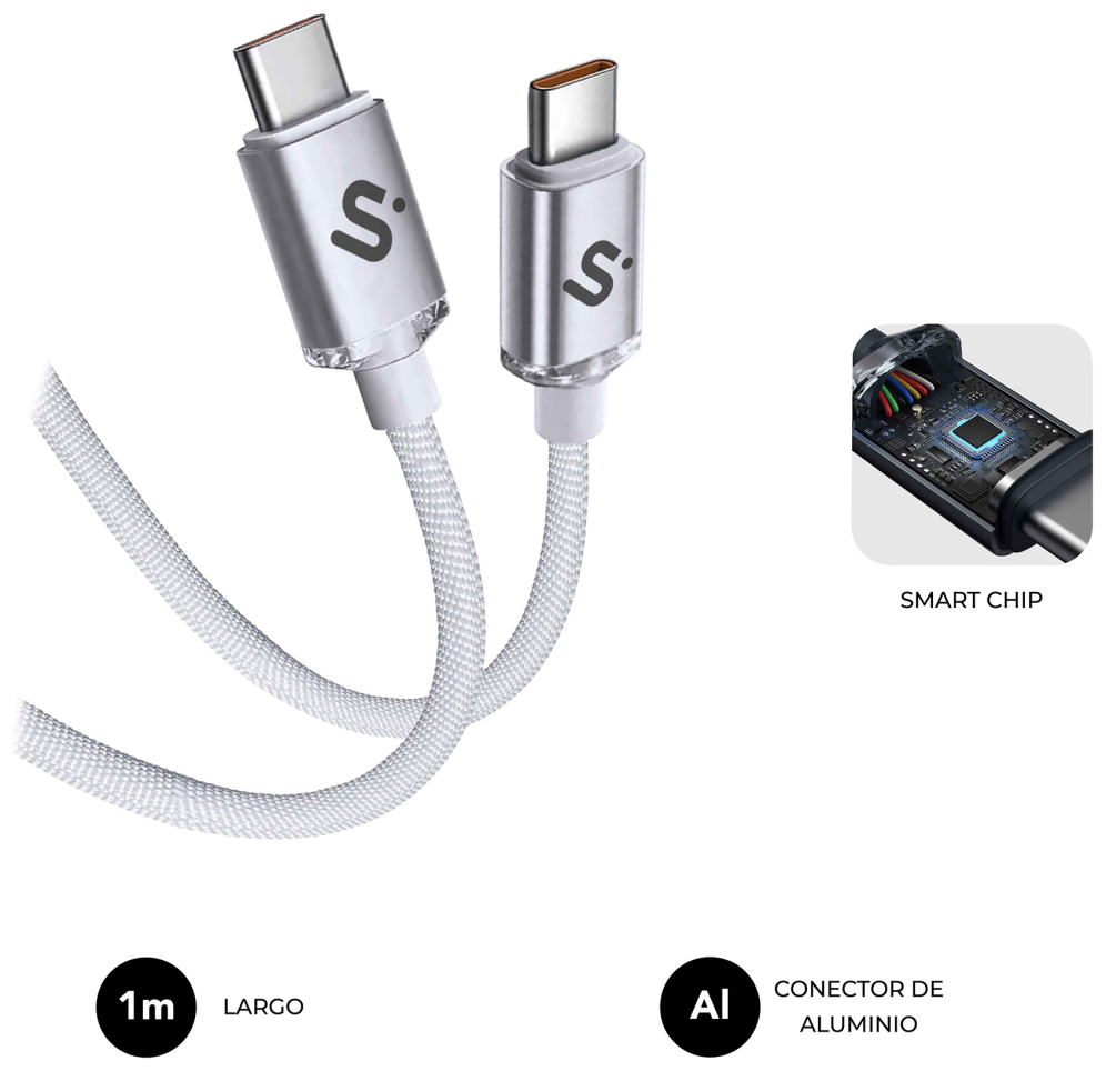 CABLE OPTIMUS 60W C-C 1M WHITE