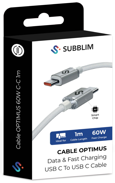 CABLE OPTIMUS 60W C-C 1M WHITE - detalle