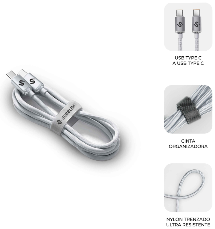 CABLE OPTIMUS 60W C-C 2M WHITE - detalle