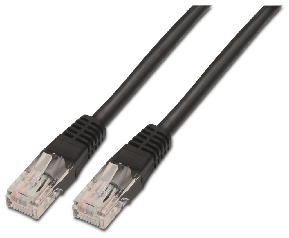 CABLE RED AISENS LATIGUILLO RJ45 CAT.5E UTP AWG24 NEGRO 1.0M