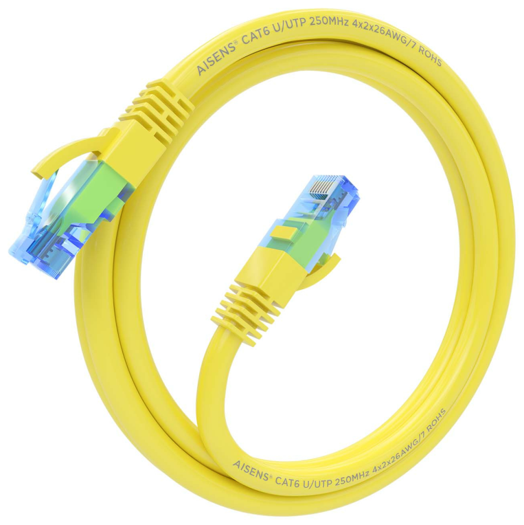 CABLE RED AISENS LATIGUILLO RJ45 CAT.6 UTP AWG26 CCA AMARILLO 1.0M - detalle
