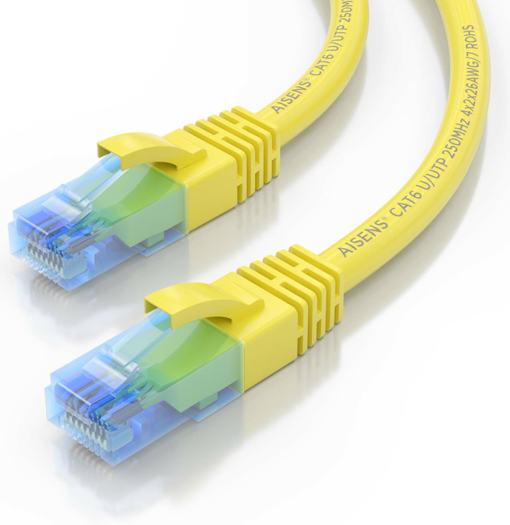 CABLE RED AISENS LATIGUILLO RJ45 CAT.6 UTP AWG26 CCA AMARILLO 30CM - detalle