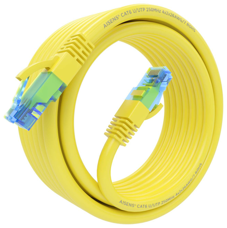 CABLE RED AISENS LATIGUILLO RJ45 CAT.6 UTP AWG26 CCA AMARILLO 4.0M - detalle