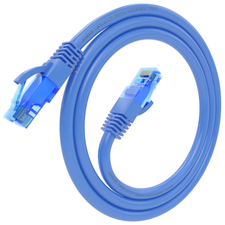 CABLE RED AISENS LATIGUILLO RJ45 CAT.6 UTP AWG26 CCA AZUL 0.5M - detalle