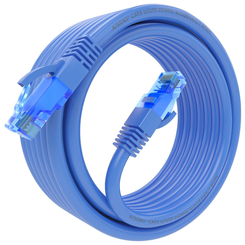 CABLE RED AISENS LATIGUILLO RJ45 CAT.6 UTP AWG26 CCA AZUL 5.0M - detalle
