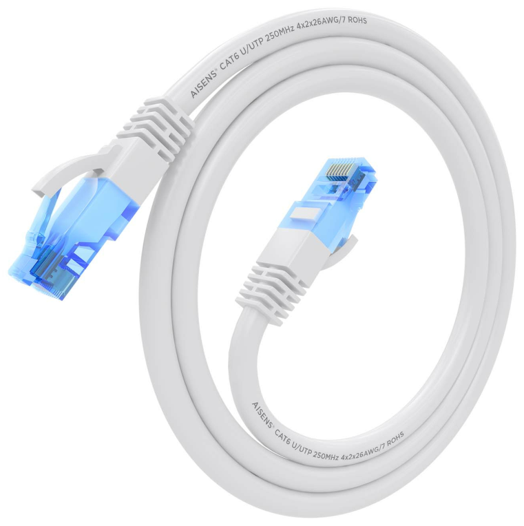 CABLE RED AISENS LATIGUILLO RJ45 CAT.6 UTP AWG26 CCA BLANCO 0.5M - detalle