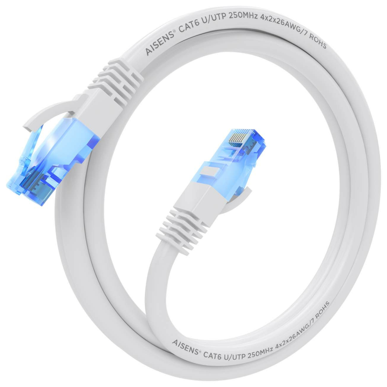 CABLE RED AISENS LATIGUILLO RJ45 CAT.6 UTP AWG26 CCA BLANCO 1.5M - detalle