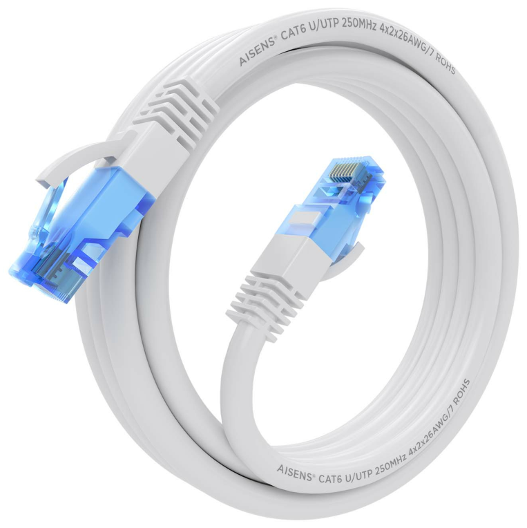 CABLE RED AISENS LATIGUILLO RJ45 CAT.6 UTP AWG26 CCA BLANCO 2.0M - detalle