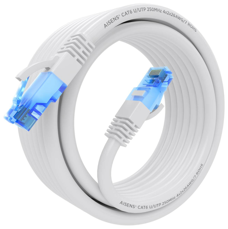 CABLE RED AISENS LATIGUILLO RJ45 CAT.6 UTP AWG26 CCA BLANCO 4.0M - detalle