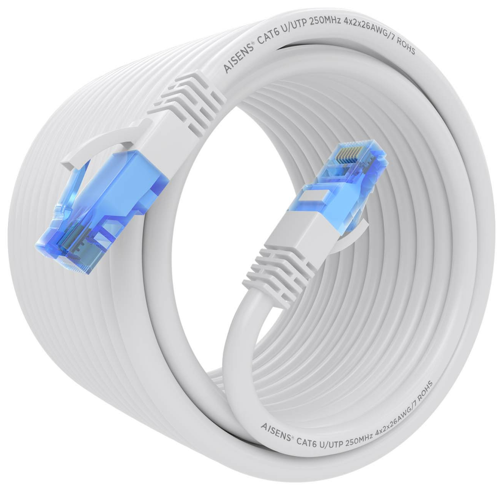 CABLE RED AISENS LATIGUILLO RJ45 CAT.6 UTP AWG26 CCA BLANCO 7.5M - detalle