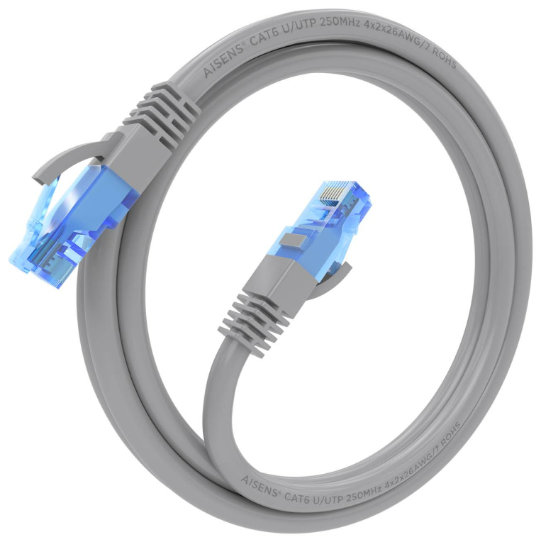 CABLE RED AISENS LATIGUILLO RJ45 CAT.6 UTP AWG26 CCA GRIS 1.5M - detalle