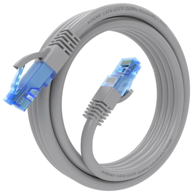 CABLE RED AISENS LATIGUILLO RJ45 CAT.6 UTP AWG26 CCA GRIS 2.0M - detalle