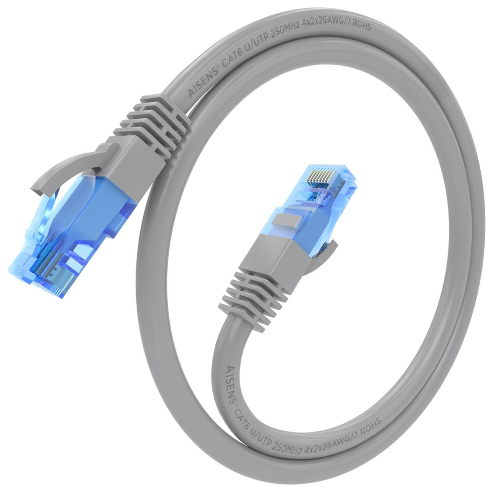 CABLE RED AISENS LATIGUILLO RJ45 CAT.6 UTP AWG26 CCA GRIS 25CM - detalle