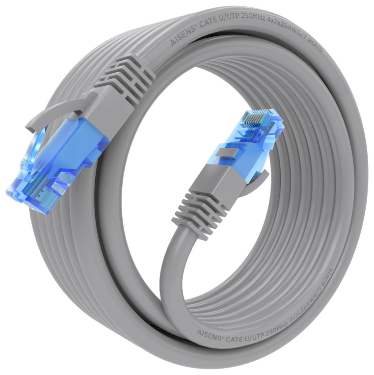 CABLE RED AISENS LATIGUILLO RJ45 CAT.6 UTP AWG26 CCA GRIS 5.0M - detalle