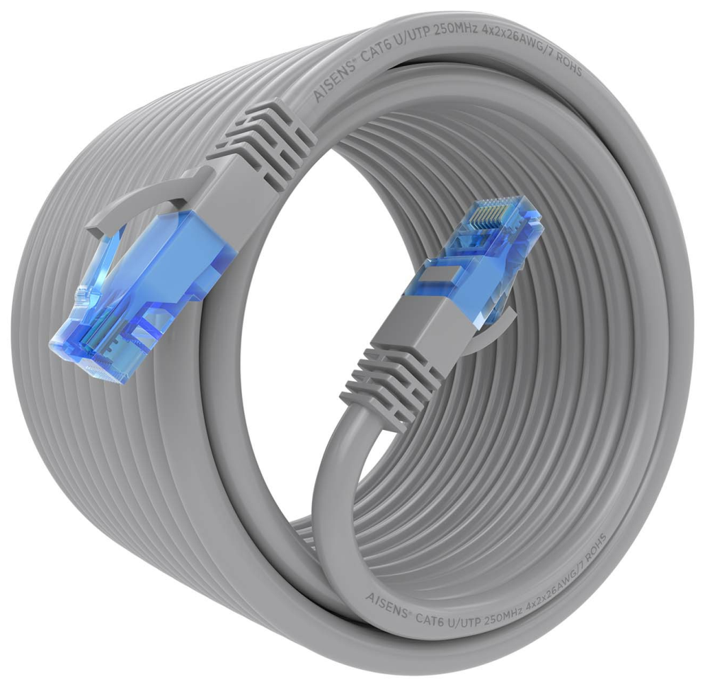 CABLE RED AISENS LATIGUILLO RJ45 CAT.6 UTP AWG26 CCA GRIS 7.5M - detalle