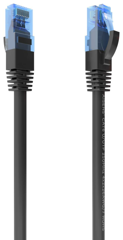 CABLE RED AISENS LATIGUILLO RJ45 CAT.6 UTP AWG26 CCA NEGRO 0.75M