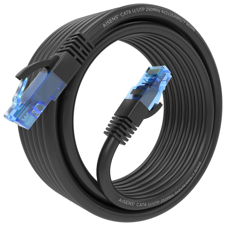 CABLE RED AISENS LATIGUILLO RJ45 CAT.6 UTP AWG26 CCA NEGRO 5.0M - detalle
