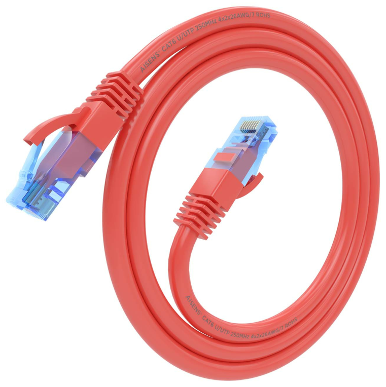 CABLE RED AISENS LATIGUILLO RJ45 CAT.6 UTP AWG26 CCA ROJO 0.5M - detalle