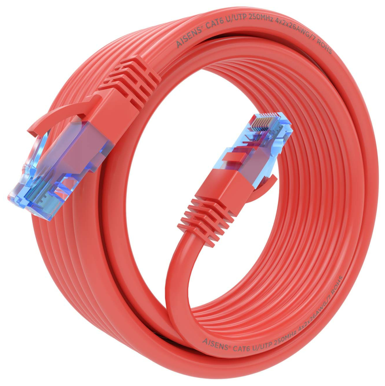 CABLE RED AISENS LATIGUILLO RJ45 CAT.6 UTP AWG26 CCA ROJO 5.0M - detalle