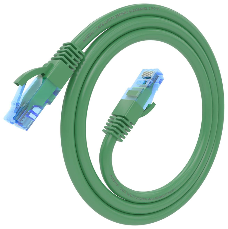 CABLE RED AISENS LATIGUILLO RJ45 CAT.6 UTP AWG26 CCA VERDE 0.5M - detalle