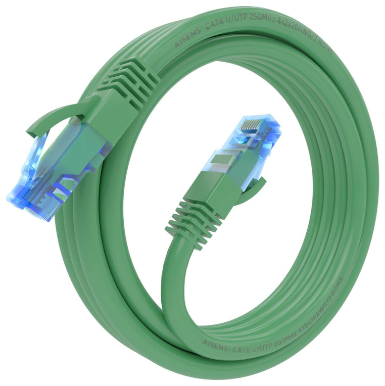 CABLE RED AISENS LATIGUILLO RJ45 CAT.6 UTP AWG26 CCA VERDE 3.0M - detalle