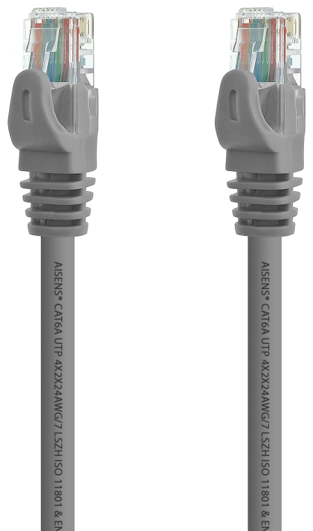 CABLE RED AISENS LATIGUILLO RJ45 LSZH CAT.6A UTP AWG24 25CM GRIS - detalle
