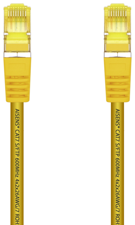 CABLE RED AISENS LATIGUILLO RJ45 LSZH CAT.7 SFTP PIMF 0.5M AMARILLO - detalle