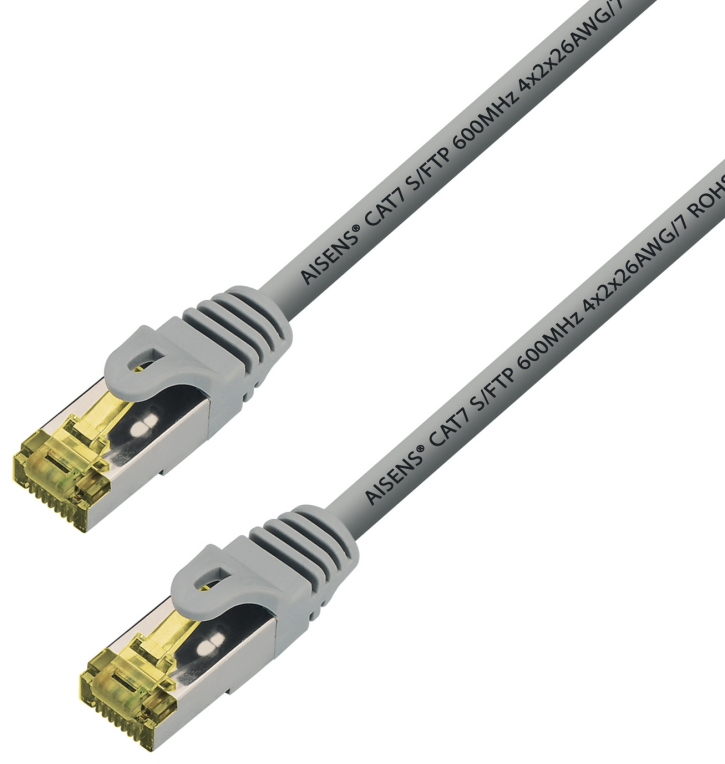CABLE RED AISENS LATIGUILLO RJ45 LSZH CAT.7 SFTP PIMF 0.5M GRIS