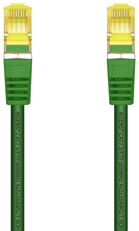 CABLE RED AISENS LATIGUILLO RJ45 LSZH CAT.7 SFTP PIMF 25CM VERDE - detalle