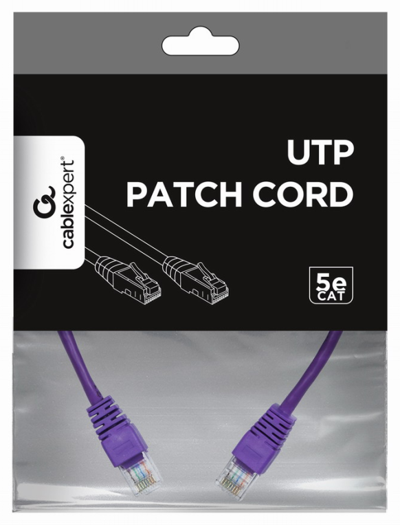CABLE RED CAT5E GEMBIRD UTP VIOLETA 0,25 M - detalle