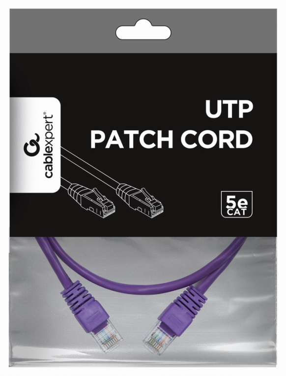 CABLE RED CAT5E GEMBIRD UTP VIOLETA 0,5 M - detalle