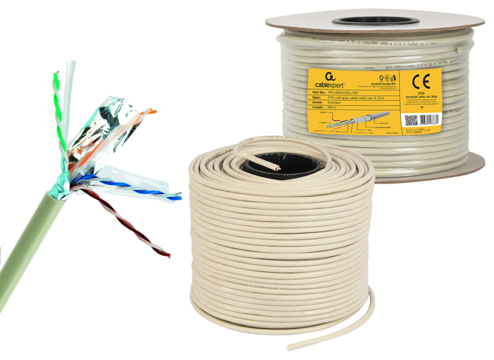 CABLE RED CAT6 FTP GEMBIRD PREMIUM CCA SOLIDO ECA 100 M - detalle