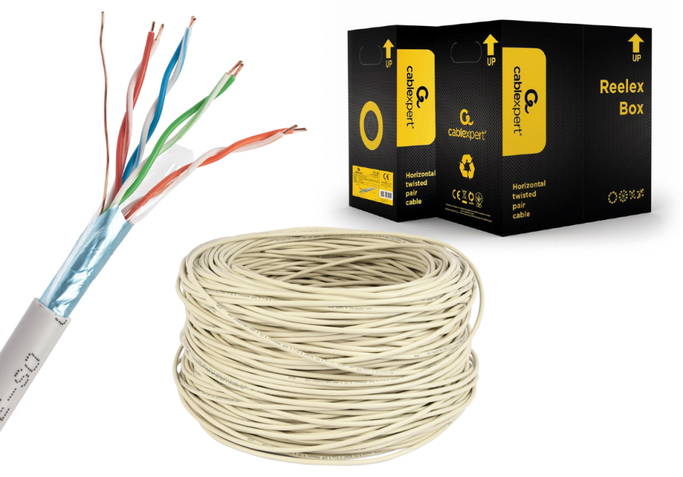 CABLE RED GEMBIRD FTP CAT5E SOLIDOCCA AWG24 BOBINA 305M GRIS - detalle
