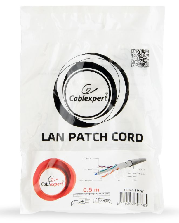CABLE RED GEMBIRD FTP CAT6 0,25M BLANCO - detalle