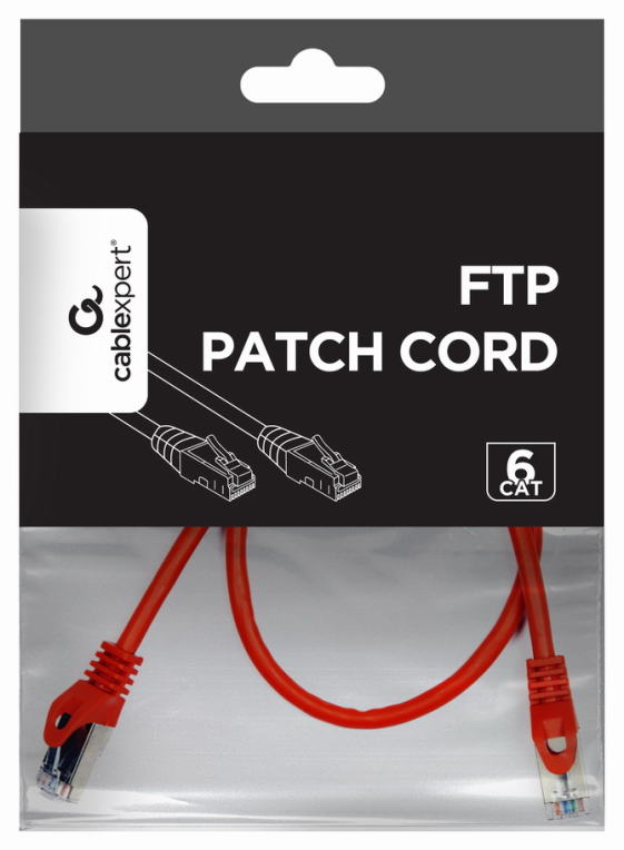 CABLE RED GEMBIRD FTP CAT6 0,5M ROJO - detalle