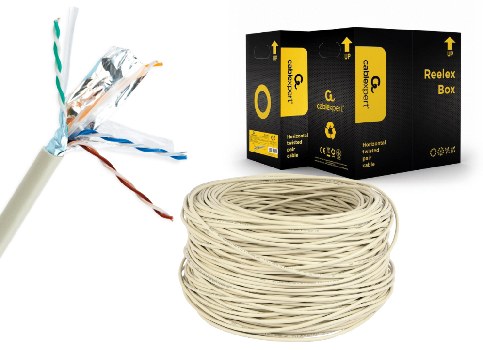 CABLE RED GEMBIRD FTP CAT6 BLINDADO AWG24 BOBINA 305M GRIS - detalle