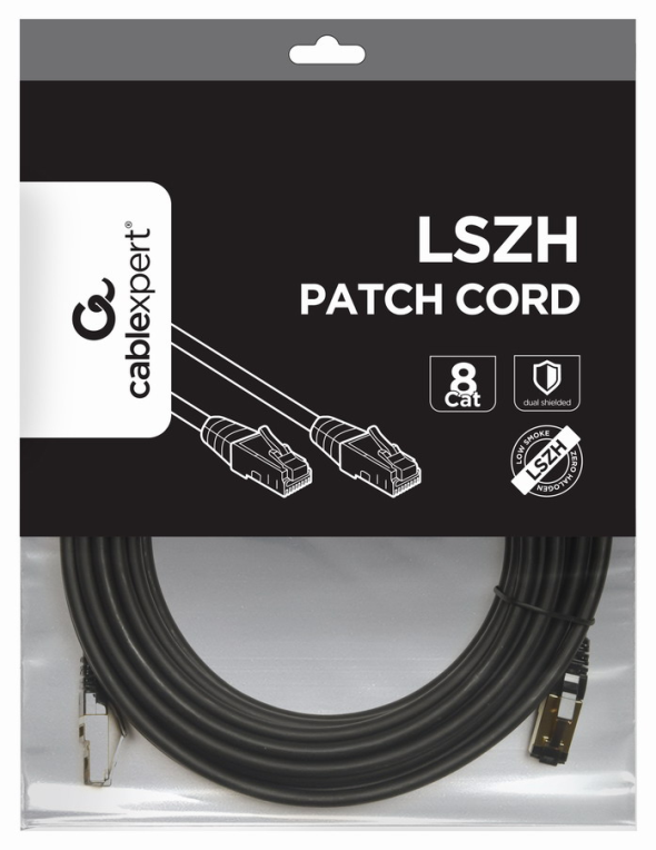 CABLE RED GEMBIRD S-FTP CAT 8 LSZH NEGRO 10 M - detalle