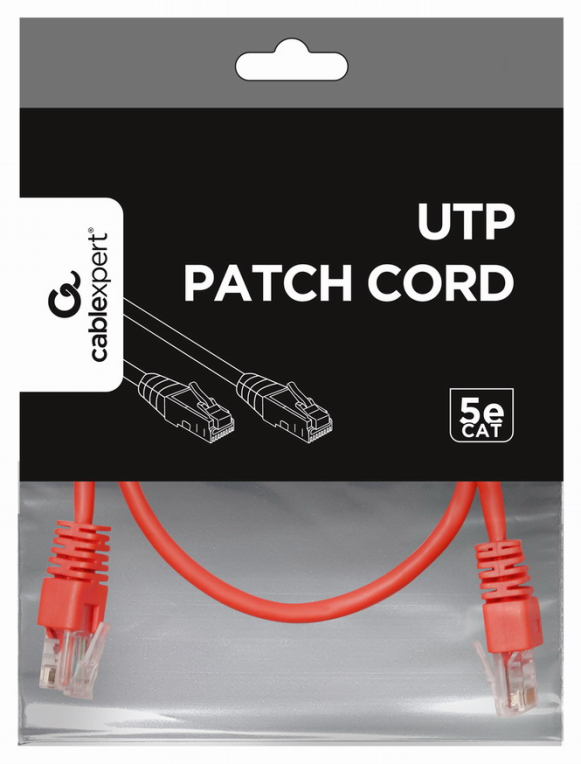 CABLE RED GEMBIRD UTP CAT5E 0,5M ROJO - detalle