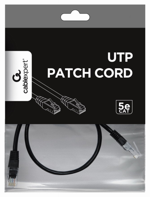CABLE RED GEMBIRD UTP CAT5E MOLDEADO 0,5M NEGRO - detalle